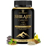 Nutriley Shilajit Gold Capsules For Men With 24 Carat Gold, Shilajit, Ashwagandha & Gokshura 60 Capsules (Pack of 1)