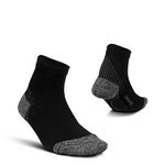 Feetures Plantar Fasciitis Relief Cushion Quarter Sock- Targeted Compression Sock for Men & Women - XL, Black (1 Pair)