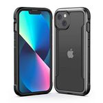 Raptic Shield Case Compatible with iPhone 13 Case, Shock Absorbing Protection, Durable Aluminum Frame, 10ft Drop Tested, Fits iPhone 13, Black
