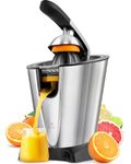 Zulay Electric Citrus Juicer, Orange Stainless Steel Juicer with 160W Powerful Motor, Interchangeable Cones for All Citrus, Filters Seeds and Pulp, Suitable Parts