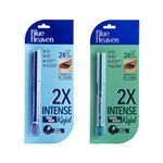 Blue Heaven 2X Intense Kajal Combo Green Queen And True Blue | With Soothing Aloe Vera | Upto 24Hr Stay | Long Lasting And Smudge Proof Pencil | Matte Finish| Pack Of 2 | 0.30G Each, Multicolor