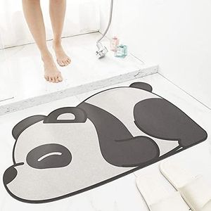 Super Absorbent Bath Floor Mat,Cute Cartoon Bathroom Shower Entrance Anti-slip, Household Toilet Quick-drying Cushions , (40x60cm, Panda)
