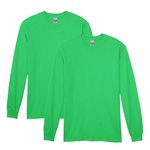 Gildan Adult Heavy Cotton Long Sleeve T-Shirt, Style G5400, 2-Pack, Irish Green, Medium