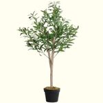 ABOUT SPACE 4ft Olive Tree with 580 Leaves & 20 Olives - Artificial Plant for Home Decor - Natural Looking Plant Decor Big Fake Ornamental Plants with Pot - Indoor Artificial Plants for Living Room