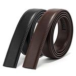 JASGOOD Men's Leather Ratchet Belt Strap without Buckle, Replacement Leather Belt Strap 35mm/1.38'', Fit 40mm/1.57'' buckle