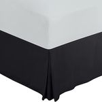 Utopia Bedding Valance Sheet Double - Soft Brushed Polyester-Microfibre - Pleated - Fits Under the Mattress & Down to the Floor - Base Bed Skirt (Black)