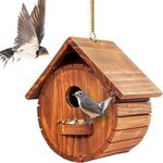 MIXUMON Bird Houses for Outside, Outdoor Bird House Room for Bird Families Bluebird Finch Cardinals Hanging Birdhouse for Garden (1 Pack)