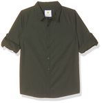 Amazon Brand - Symbol Boys Regular Fit Shirt (SYMAW22SHR02_Olive 9-10 Years)