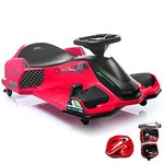 Kids Republic ThunderDrift 24V Brushless Motor Go-Kart for Kids - High-Performance Outdoor Racer Drifter with MP3 Player and Variable Speed Throttle - Perfect for Boys and Girls (Red)