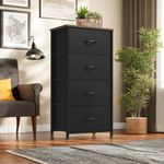 YITAHOME Dresser with 4 Drawers - Fabric Dresser, Organizer Unit for Bedroom, Living Room, Closets - Sturdy Steel Frame, Easy Pull Fabric Bins & Wooden Top