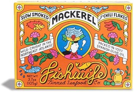 Fishwife Slow Smoked Mackerel 1-Pack (3.7 Ounce) | Gluten Free & High Protein | Hand-Packed with Crushed Chilis and Garlic
