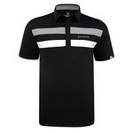 SAVALINO Men's Bowling Polo Shirts Material Wicks Sweat & Dries Fast (3XL, Black)