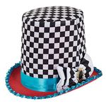 Bristol Novelty BH652 Stovepipe Mad Hatter Chequered Hat, Unisex-Adult, Multi-Colour, One Size, World Book Day