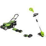 Greenworks 48V 17" Lawn Mower + 40V 12-Inch Cordless String Trimmer Bundle