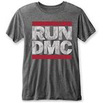 Run DMC Burn Out Grey Logo T-Shirt Official Licensed Music, grey, L