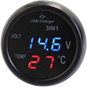 3-in-1 Multifunctional Digital Voltage Temperature Monitor Multimeter Car Motorcycle Battery Voltmeter Temperature Tester