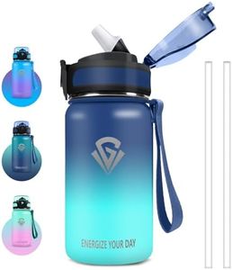 Grsta Gourde Isotherme, 500ml Gourde Enfant, Gourde Paille Anti-Fuite, Gourde Enfant Sans BPA, Facile à Ouvrir, Bouteille Isotherme, Réutilisable, pour Running, École, Bureau, Foot, Fille Garcon