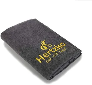 Hertzko Microfiber Pet Bath Towel, Ultra-Absorbent & Machine Washable for Small, Medium, Large Dogs and Cats (Grey)