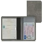 kwmobile Registration and Insurance Holder - Car Document Holder for Vehicle Documents and Cards - PU Leather with Design - Grey