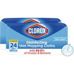 Clorox Disinfecting Wet Mopping Cloths, Rain Clean, 24 Wet Refills (Pack of 2)