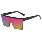 Long Keeper Flat Top Oversized Sunglasses - Square Sunglasses for Women Men Mirrored Rimless Sun Glasses Big Frame Fashion Shades UV400 Protection
