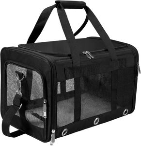 Dycietx Soft Sided Pet Carrier Bag, Portable Airline Approved, Black M