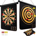 Mashes Magnetic Dart Board Game for Kids & Family | Double Sided Indoor Dart Game with Safe Magnetic Darts | Hanging Target Board Toy for Boys & Girls [2 in 1]