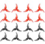 16pcs Emax Avan Rush 2.5 Inch 3 Blade Propeller Tri-Blade Props for Tinyhawk Freestyle Babyhawk R RC Drone FPV Racing MultiRotor Replacement (Transparent Gray + Transparent Red)