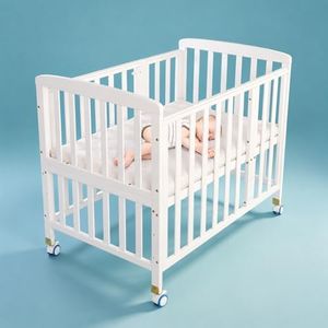 Flwrgirl Portable Mini Baby Crib - Convertible Baby Cribs with Soft Foam Mattress(38 * 24"),3 Heights(21",16",12") Bedside Bassinet Sleeper,Bedside Crib Co Sleeper for Small Space,White