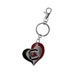 NCAA South Carolina Fighting Gamecocks Swirl Heart Keychain