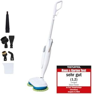 Livington Steam Twister - Dampfreiniger 1300W - elektrischer Bodenreiniger & Handdampfreiniger mit Zubehör - Dampfwischer für Boden, Bad & Küche - Bodenwischer entfernt 99,9% Bakterien - 330 ml Tank