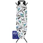 Bartnelli Rorets Ironing Board Made in Europe | Iron Board with Cover Pad, Height Adjustable, Safety Iron Rest, Safety Storage Lock, 4 Leg, 3 Layer Pad, Home Laundry Room or Dorm Use (44 x 14 H.36)