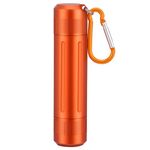 Aufew Airtight Smell Proof Container, Durable Stash Jar with Dual-Opening, Aluminium Storage Tube, Portable Ashtray for Herbs, Spices, Cigarettes (Orange)