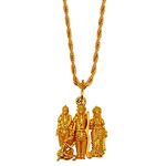 M Men Style Lord Ram Laxman Sita Hanuman Religious Temple Jewellery Lover Gift for Men & Women Gold Brass Temple Jewelery Pendant Necklace Chain for Men and Women