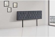 Linen Fabric King Bed Deluxe Headboard BedHead - 80mm Thick Grey