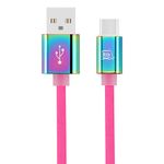 LAX Gadgets USB C Cable - Nylon Braided USB-C Charging Cable & Data Transferring - USB A to USB C Compatible with Android Phones, Google Pixel, Apple MacBook & Samsung Galaxy Phones - 6ft - Rainbow