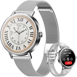 Blackview Smart Watches for Women Android/iPhone,Answer/Make Calls | 1.26''HD Fitness Watch with AI Voice/Heart Rate/SpO2/Sleep Monitor/2 Bands, 100+ Sports Modes, IP68 Waterproof Smartwatch