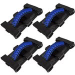 4 x Roll Bar Grab Handles Grip Handle for Jeep Wrangler JK JKU JL JLU TJ YJ Sports Sahara Freedom Rubicon Unlimited Gladiator JT 1955-2023 UTV ATV Premium 550 Paracord Interior Accessories (Blue)