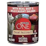 Purina ONE Classic Ground True Instinct Wet Dog Food, Beef & Salmon - 368 g Can (12 Pack)