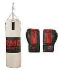 IWIN RMOUR Ultimate Canvas Unfilled Heavy Punching Bag SRF Material Boxing Punching Training with Rust Proof Stainless Steel Hanging Chain and Boxing Gloves (Size 2 Ft)