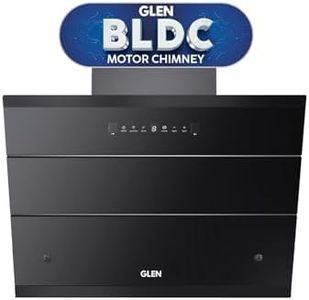 Glen 60 cm 1600 m³/hr BLDC Filterless Thermal Autoclean Kitchen Chimney, Slant |(Hood KOPPA HSR 60, Heat Sensor| Aeration technology| Auto On/Off| Touch & Gesture Control,Black)