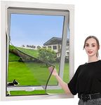 DIY Adjustable Magnetic Window Screen Max 57"x59"W Fits Magnet Screen mesh Easy Installation White fram Encrypted mesh