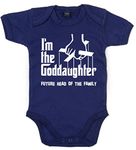 Dirty Fingers, I'm The Goddaughter, Future Head of The Family, Baby Bodysuit, 0-3m, Navy