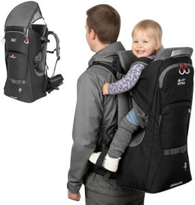 WIPHA Toddler Hiking Backpack Carrier, Black | Ergonomic Hiking Child Carrier with Sun Canopy, Padded Adjustable Baby Backpack Carrier, Large Storage & Insulated Pocket