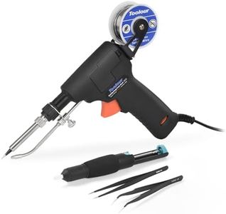 Soldering Gun Toolour 6-in-1 Solder Gun Kit, 60W Temp Adjustable Solder Iron Kit, Automatic Hand-held Welding Iron Guns with Tin Wire and Tweezers for Electrical Circuit Board Repair Rework Home DIY