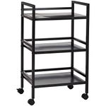 Amazon Basics Kitchen Trolley Metal Serving Cart With 3 Tier Storage, Black