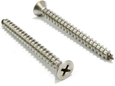 #8 X 2'' Stainless Flat Head Phillips Wood Screw, (100 pc), 18-8 (304) Stainless Steel Screws by Bolt Dropper