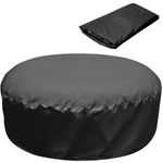 215×70CM Round Hot Tub Cover - 6 Persons Hot Tub Cover -420D Full Coverage Hot Tub Covers Replacement -UV Resistant, Waterproof Portable Overall Spa Safety Protector for Outdoor Hot Tubs