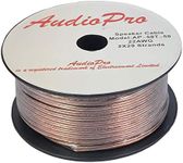 AudioPro Speaker Cable Wire 22 AWG (2 x 29 Strands) Select 25m or 50m Reel Colour White/Clear Transparent HiFi Home Audio Surround Sound etc (50m Reel, Transparent)
