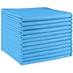 HOMEXCEL Microfibre Glass Cleaning Cloths 12 PK, Lint Free Streak Free, Reusable Cleaning Cloth for Cleaning Windows, Glasses, Mirrors, Screens, Stainless Steel, and More Blue-30X30 CM